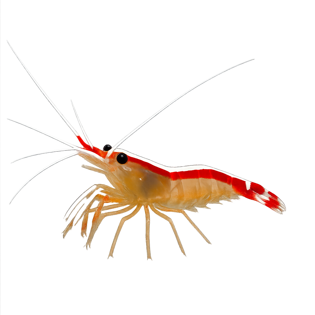 Cleaner shrimp with long white antennae